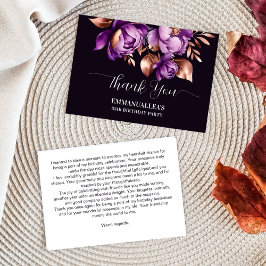 Festa de aniversário obrigado você púrpura modelo