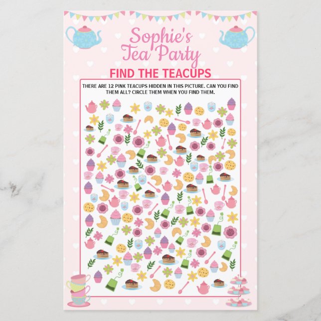 Festa De Aniversário Para Meninas Encontrar O Jogo (Frente)