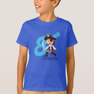 Festa de aniversário Pirate 8º Nome T-Shirt