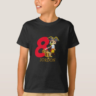 Festa de aniversário Pirate 8º Nome T-Shirt