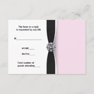 Festa de aniversário preta cor-de-rosa RSVP do