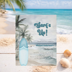 festa de aniversário retrô de prancha de surfe do 