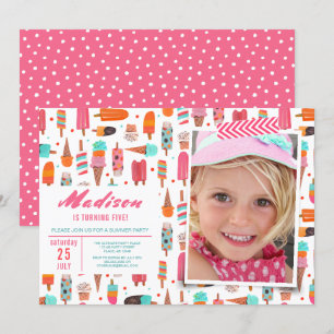 Festa de Aniversário   sorvete verão   Convites