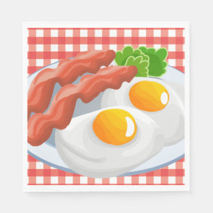 Festa de bacon de ovos cúbicos guardanapos de pap