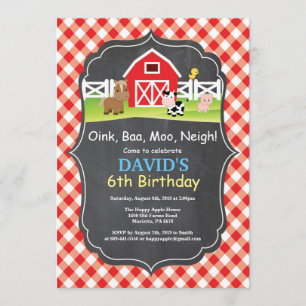 Festa de Barnyard do Convite de Aniversário para