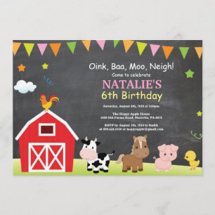 Festa de Barnyard do Convite de Aniversário para