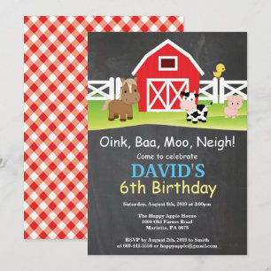 Festa de Barnyard do Convite de Aniversário para