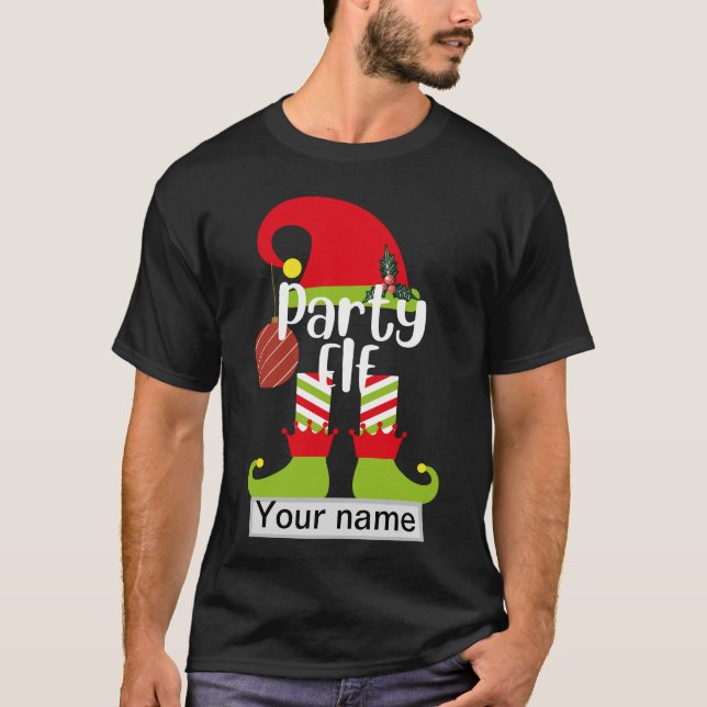 Festa de camiseta personalizada Mens no Natal (Frente)