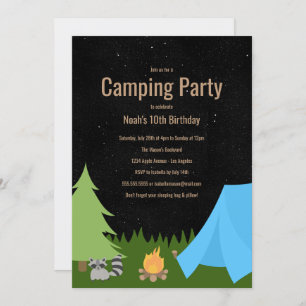 Festa de Camping  Convite de aniversário