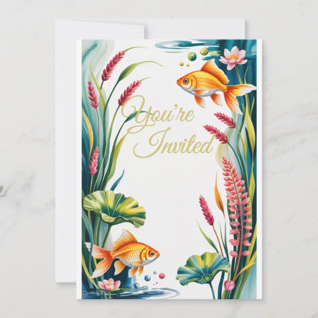 Festa de casamento de Peixes de Aquário de Convite (Frente)