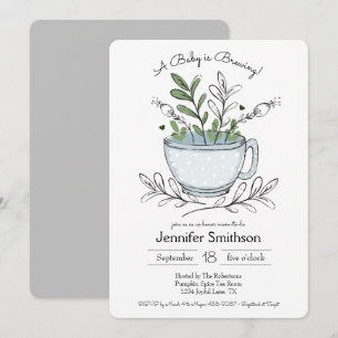 Festa de chá de chá Festa de bebê Convites para