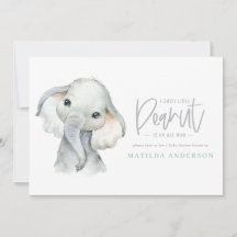 Festa de chá de fraldas de elefante de aquarela