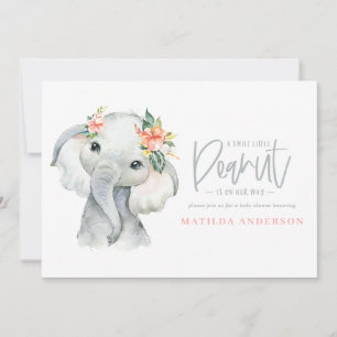 Festa de chá de fraldas de elefante de aquarela