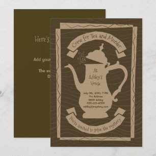 Festa de Chá e Assassinato - Convite Personalizado