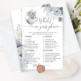 Festa de chá floral azul que está no seu jogo tele