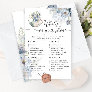 Festa de chá floral azul que está no seu jogo tele