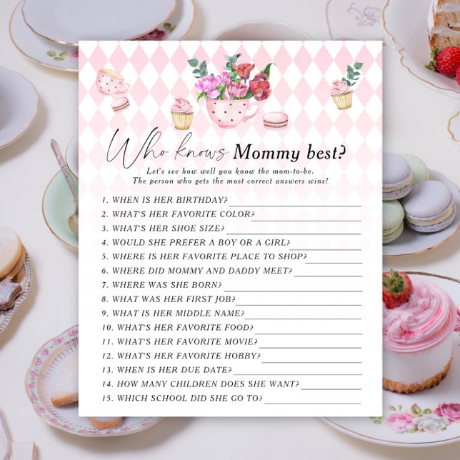 Festa de chá Floral - Quem conhece o melhor jogo d (Criador carregado)