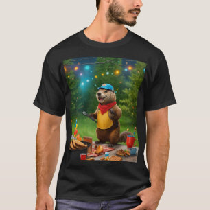 "Festa de CHURRASCO animal - T-shirt divertida e c