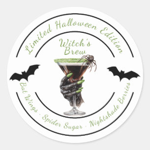 Festa de Cocktail de Halloween Adesivo Poção de