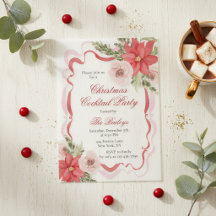 Festa de Cocktail de Natal Floral Coquete Elegante