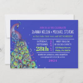 Festa de Convite para Casamento de Tema de Peacock