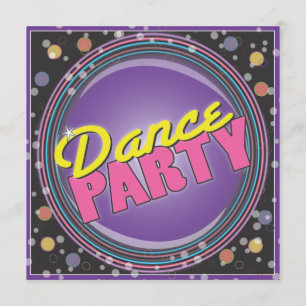 Festa de dança! Convite para celebração de neon
