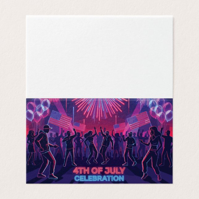 Festa de Dança de Celebração de 4 de Julho Neon (Exterior Desdobrado)