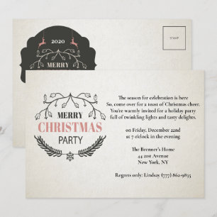 Festa de Design de Cartão de Natal em Estilo Vinta