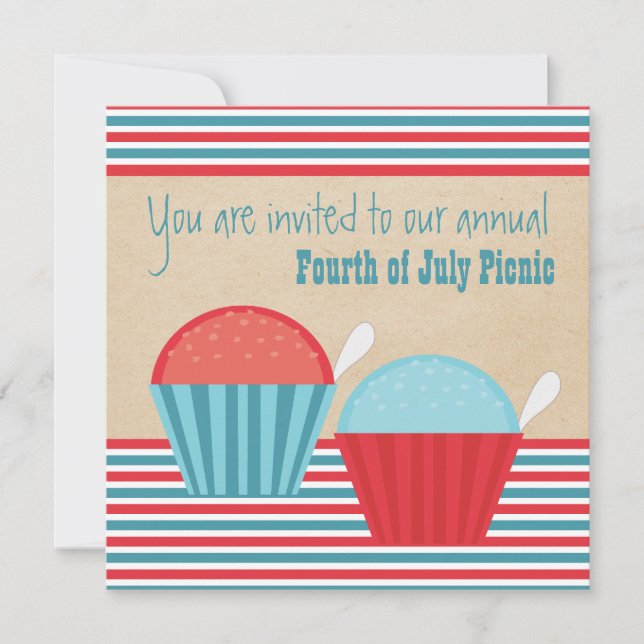 Festa de diversão de verão 4 de julho Convite (Frente)