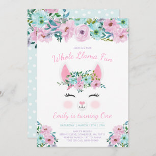 Festa de Diversão do Llama Birthday com Convite à 
