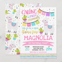 Festa de Diversão do Llama Birthday com Convite à 