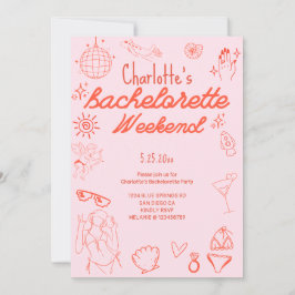 Festa de Doodle Beach do convite da Bachelorette