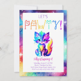 Festa de Espaço de Convite de aniversário de Gato