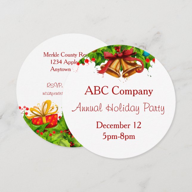 Festa de Feriados com Convite para Sinais Dourados (Frente/Verso)