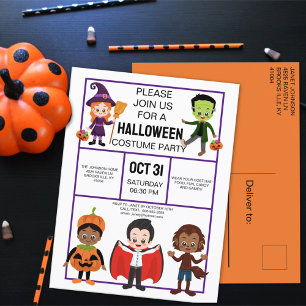 Festa de Figurino de Halloween para Convite Infant