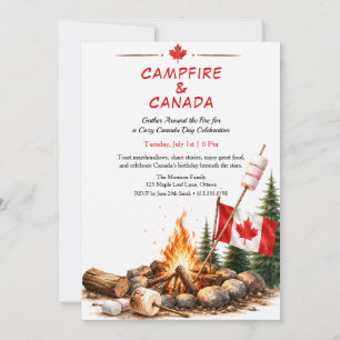 Festa de Fogueira do Dia do Canadá Convite de Chur