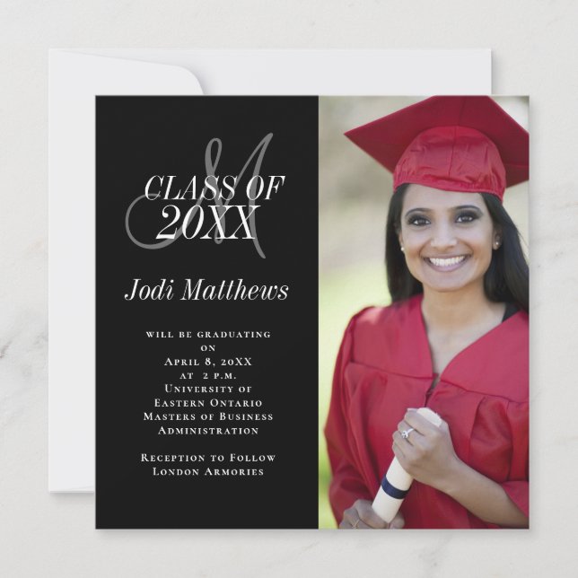 Festa de Formando de Foto Monograma de Anúncio de  (Frente)