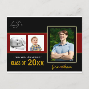 Festa de formatura 3 Fotos - Convite vermelho