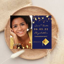 Festa de formatura azul salve o cartão de data
