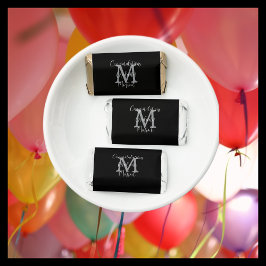 Festa de formatura Cinza Preta Monograma Nome Bran
