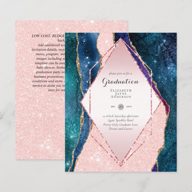 FESTA DE FORMATURA de Agate BUDGET Convida Glitter (Frente/Verso)