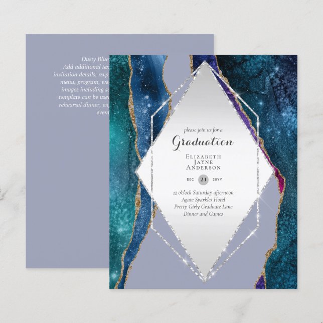 FESTA DE FORMATURA de Agate BUDGET Convida Glitter (Frente/Verso)