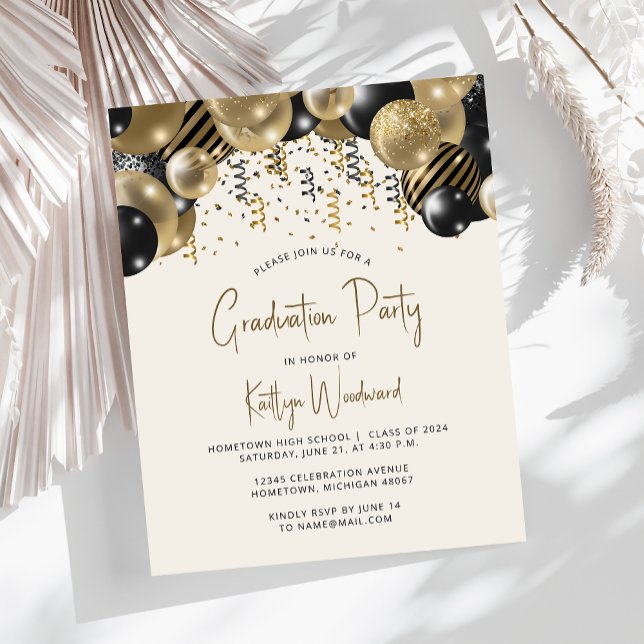 Festa de formatura de Arco Dourada do Balão Preto (Criador carregado)