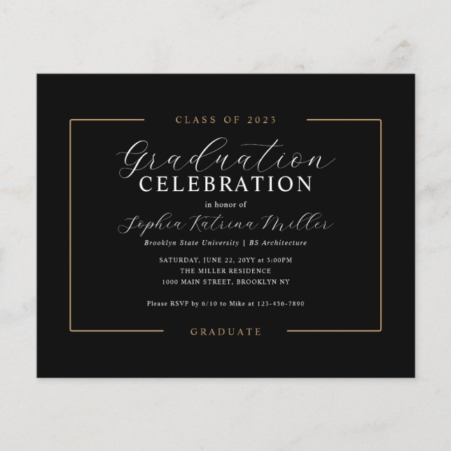 Festa de formatura de Formando Dourado preto com c (Frente)