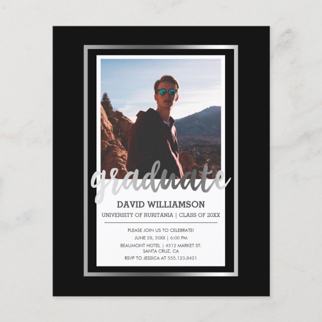 Festa de formatura de Fotos Preta e Prata do Orçam (Frente)