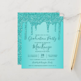 FESTA DE FORMATURA de Glitter de Teal Aqua do BUDG
