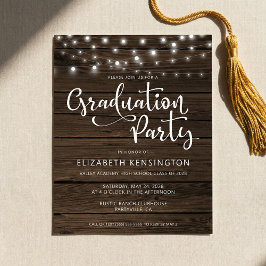 Festa de formatura de madeira com luzes de corda r