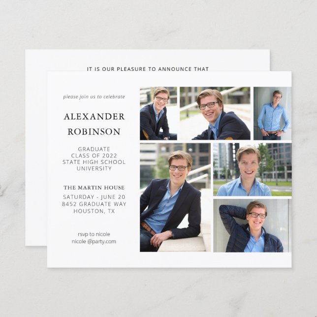 Festa de formatura de orçamento Moderno 6 Foto V2 (Frente/Verso)