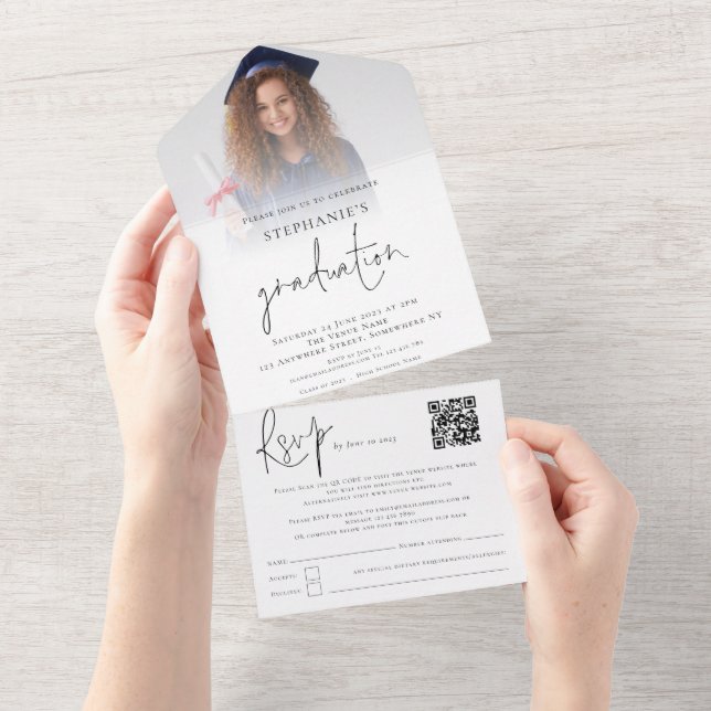 Festa de formatura de Script de Código QR de Sobre (Aba destacável)