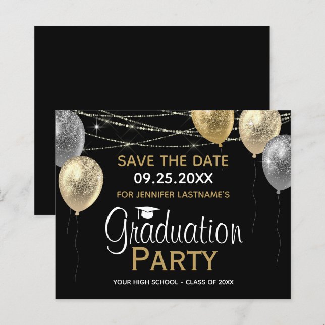 Festa de formatura do rico Salvar o Convite de Dat (Frente/Verso)